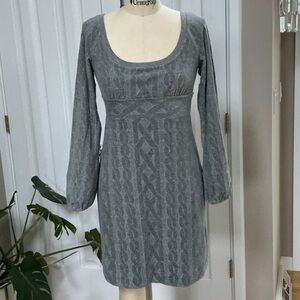 Juicy Couture Gray Velour  Long Sleeve Knit Dress Size S/6